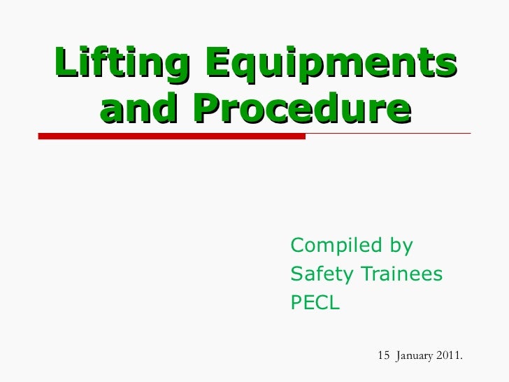 Crane Lifting Procedure
