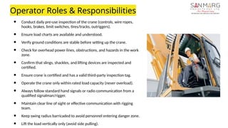 Lifting Operations Roles Comprehensive Safety Training on Lifting & Rigging Operations for ...