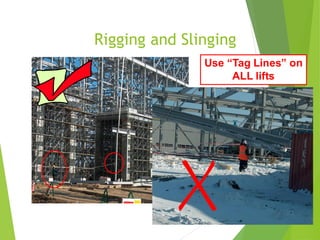 2
8
Use “Tag Lines” on
ALL lifts
Rigging and Slinging
 