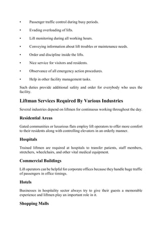 Reasons Why Professional Liftman Services are Necessary for Safe and ...
