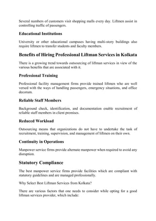Reasons Why Professional Liftman Services are Necessary for Safe and ...