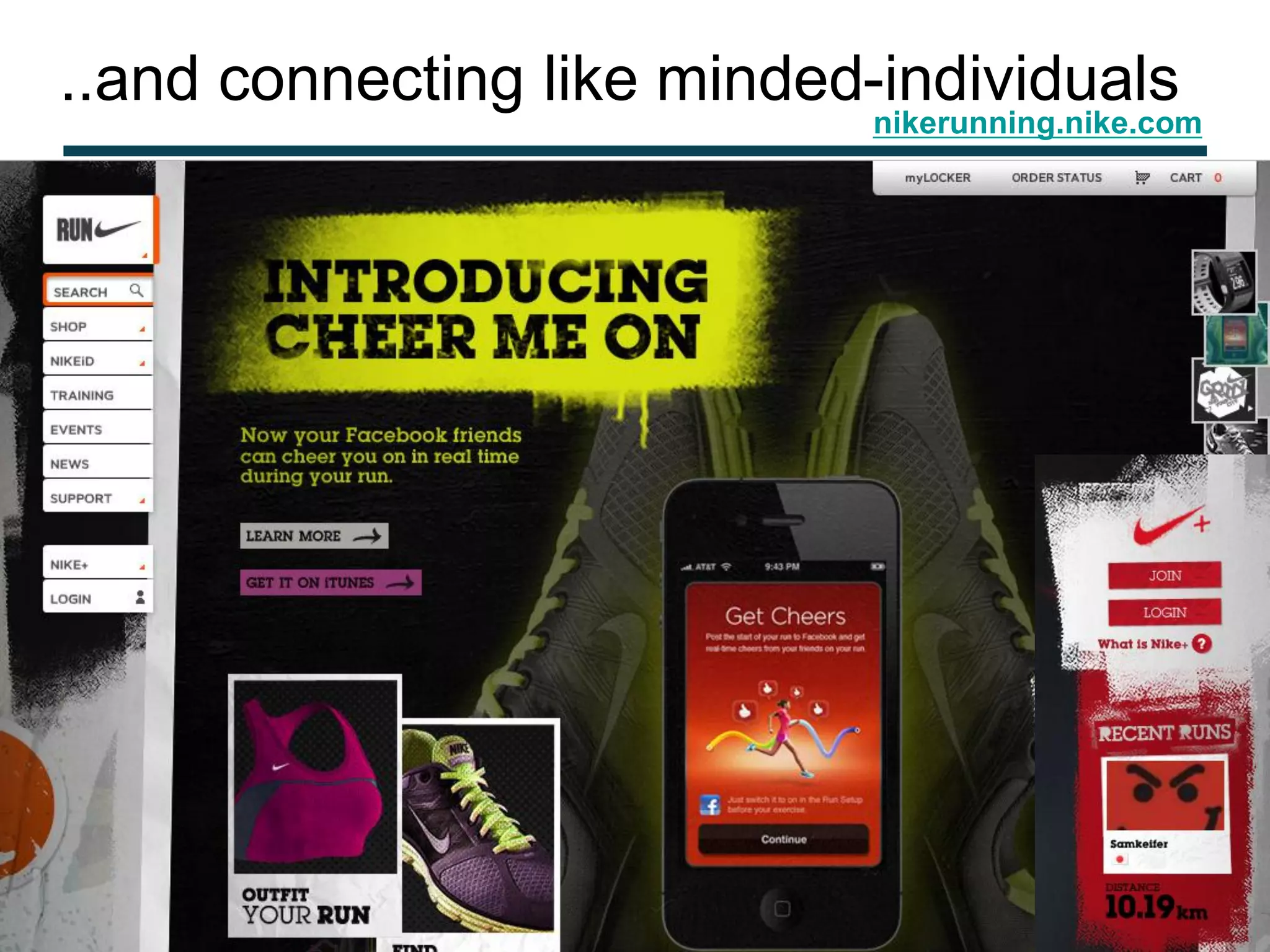 ..and connecting like minded-individuals
                             nikerunning.nike.com
 