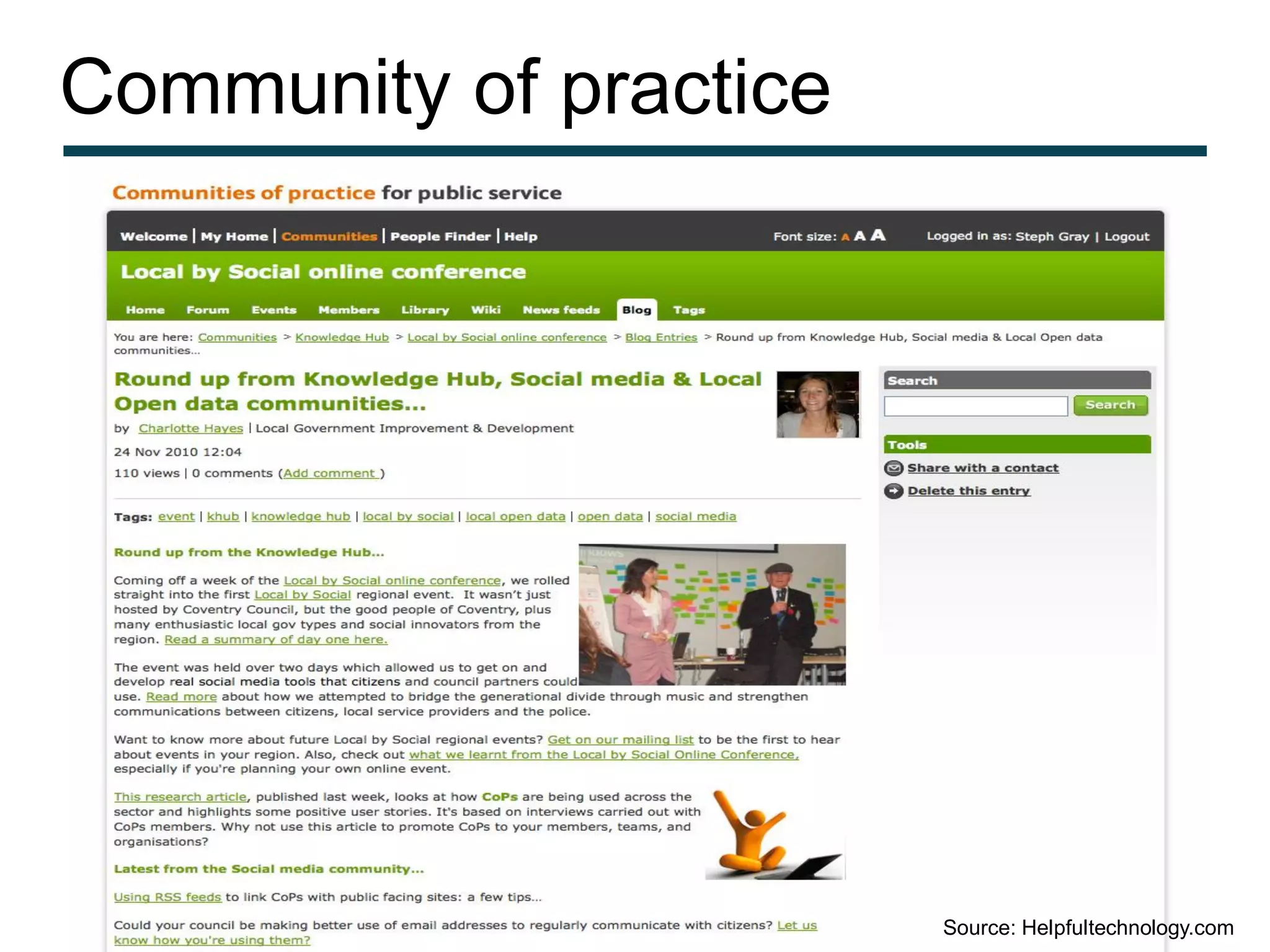 Community of practice




                        Source: Helpfultechnology.com
 