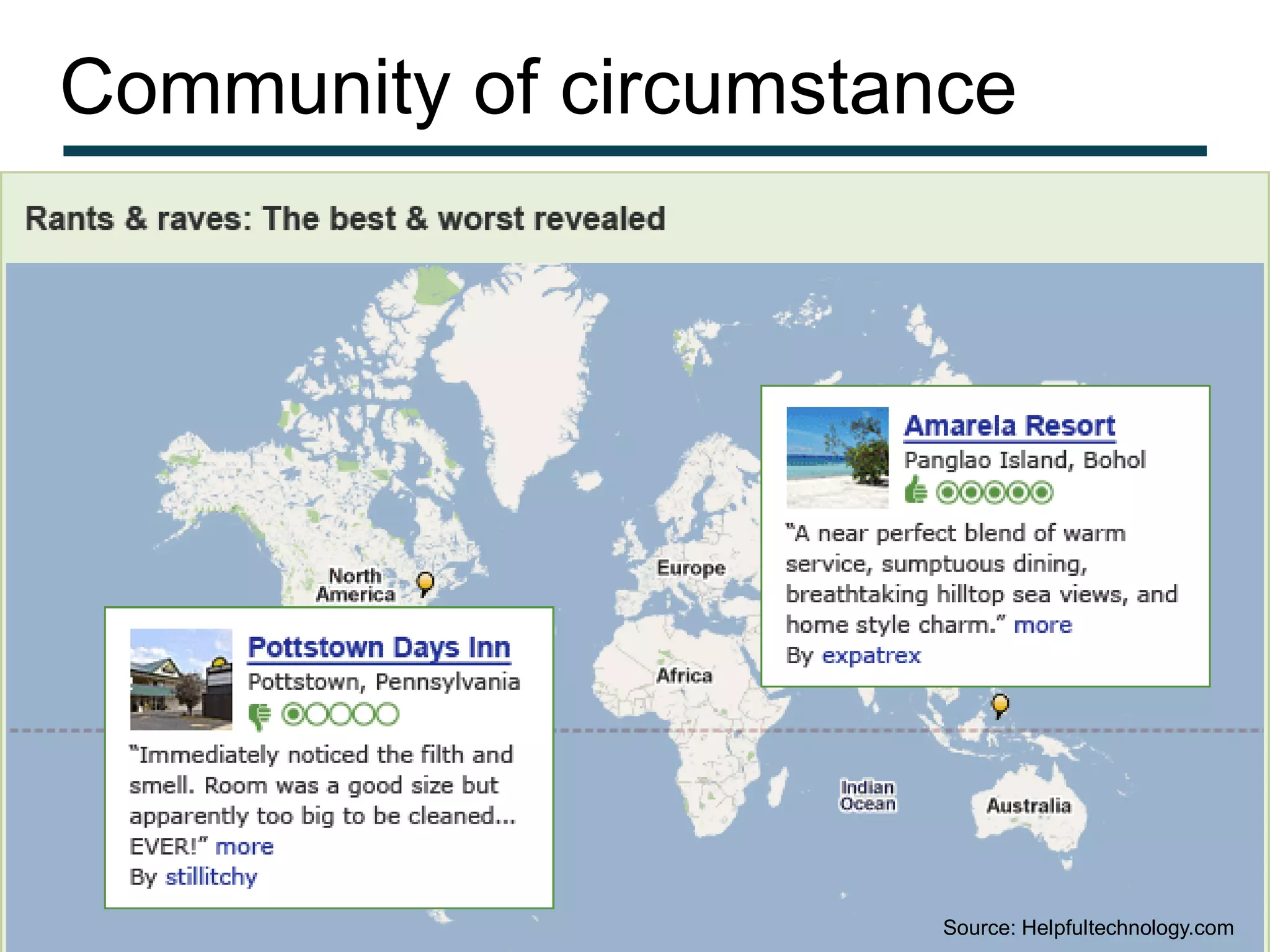 Community of circumstance




Source: http://www.tripadvisor.com/
                                      Source: Helpfultechnology.com
 