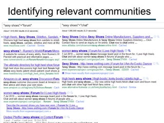Identifying relevant communities
 