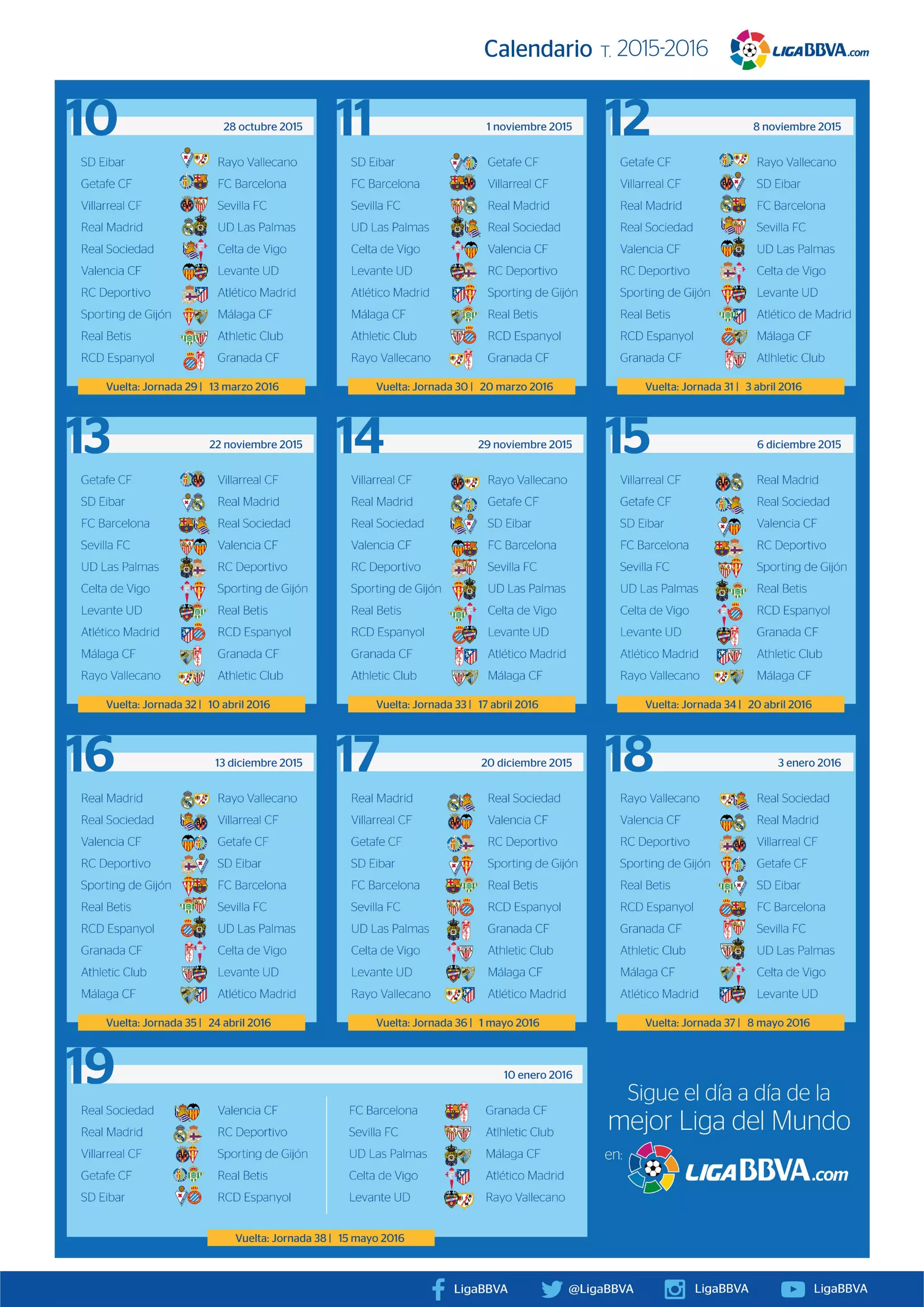 Calendario Liga BBVA PDF