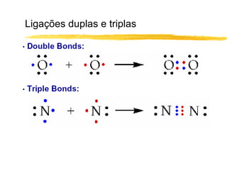 Ligações duplas e triplas
 