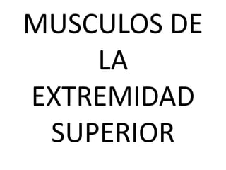 MUSCULOS DE
    LA
EXTREMIDAD
 SUPERIOR
 