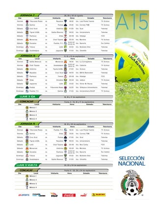 Calendario de partidos del Apertura 2015 de la Liga MX