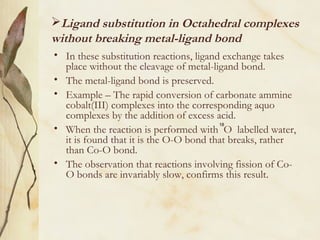 Ligand substitution reactions | PPT