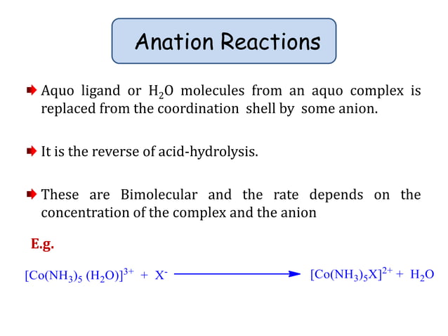 Ligand substitution reactions | PPTX | Chemistry | Science