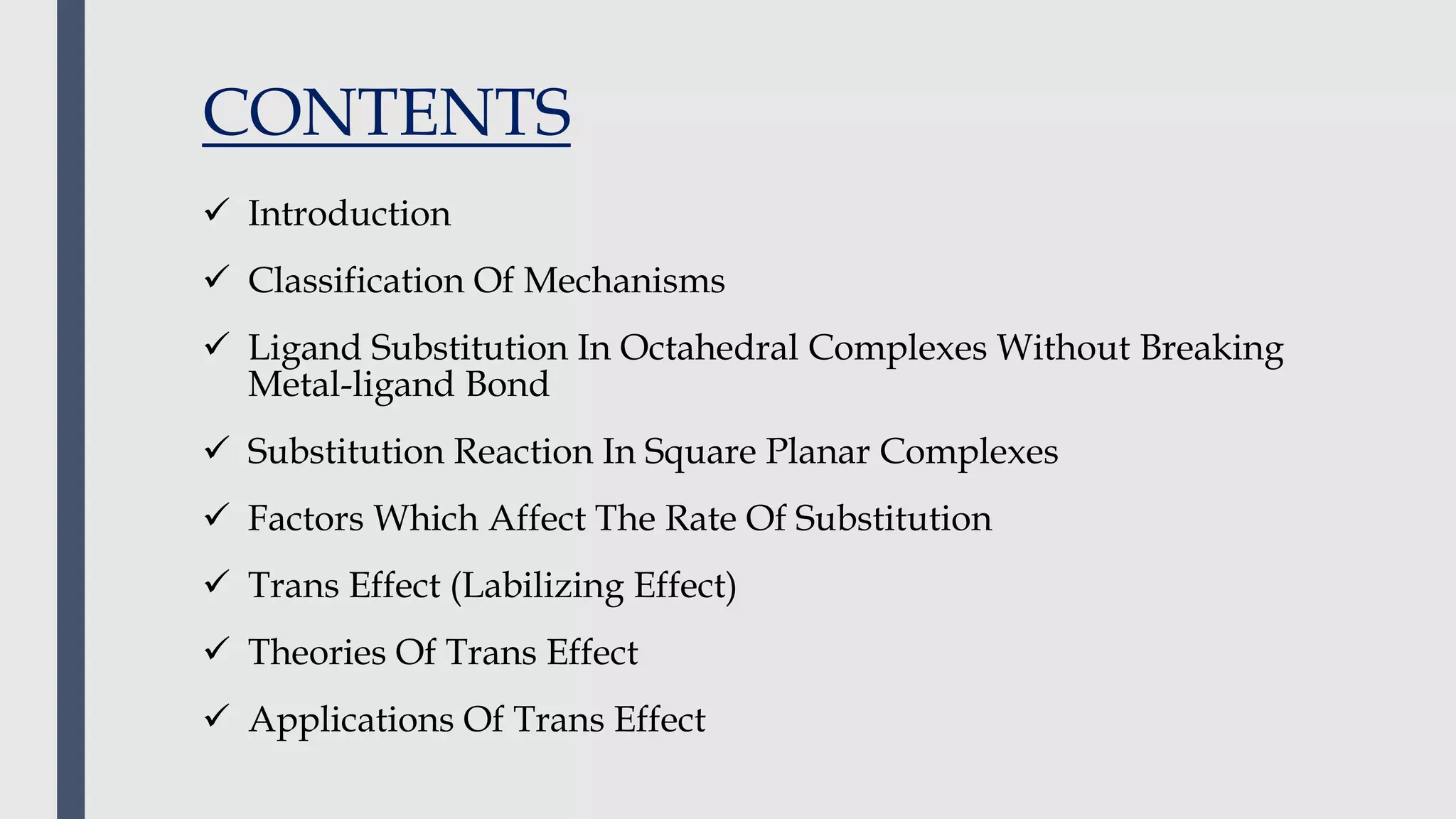 Ligand substitution reactions | PPTX