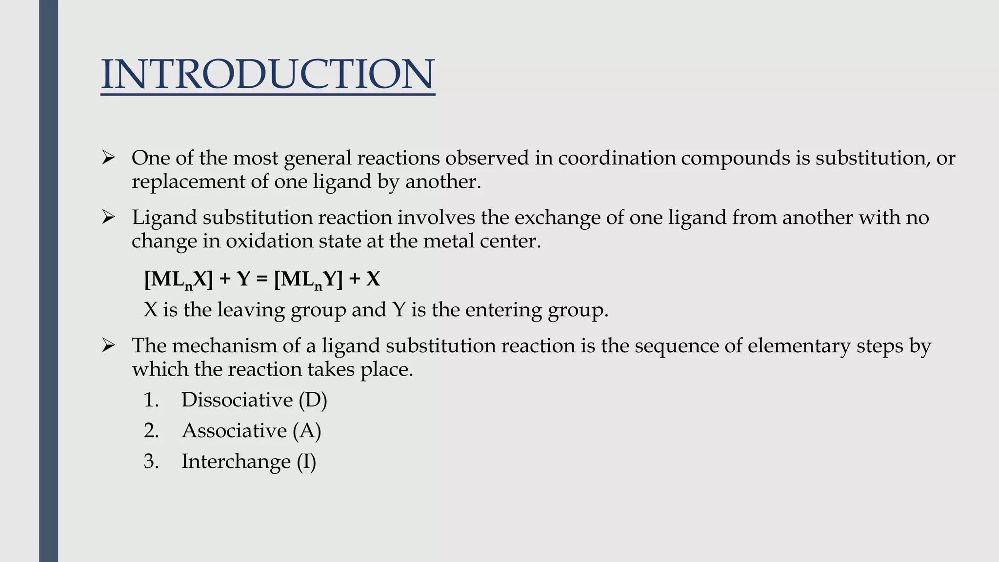 Ligand substitution reactions | PPTX