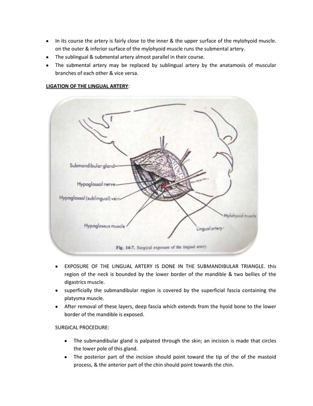 Ligation of arteries in maxillofacial region