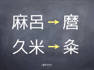 麻呂        麿
久米        粂
 （漢字合字）
 