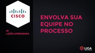 #1
LIÇÃO APRENDIDA
ENVOLVA SUA
EQUIPE NO
PROCESSO
 