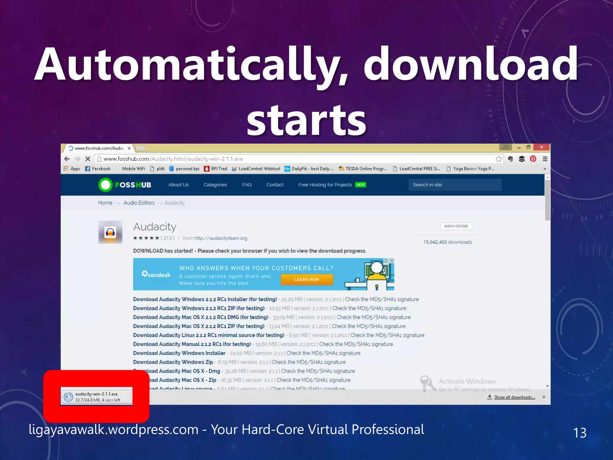 ligayavawalk.wordpress.com - Your Hard-Core Virtual Professional 13
Automatically, download
starts
 