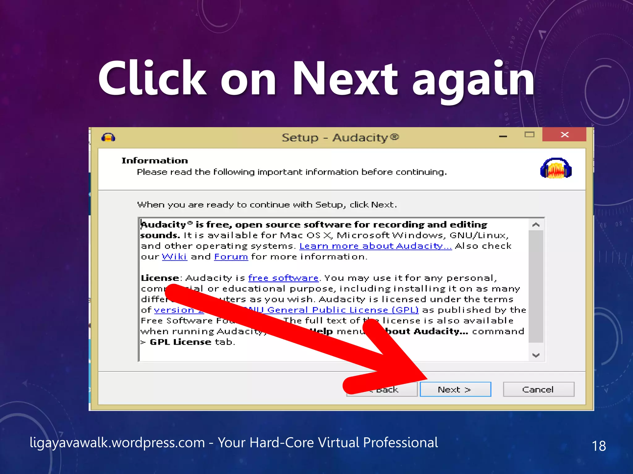 ligayavawalk.wordpress.com - Your Hard-Core Virtual Professional 18
Click on Next again
 