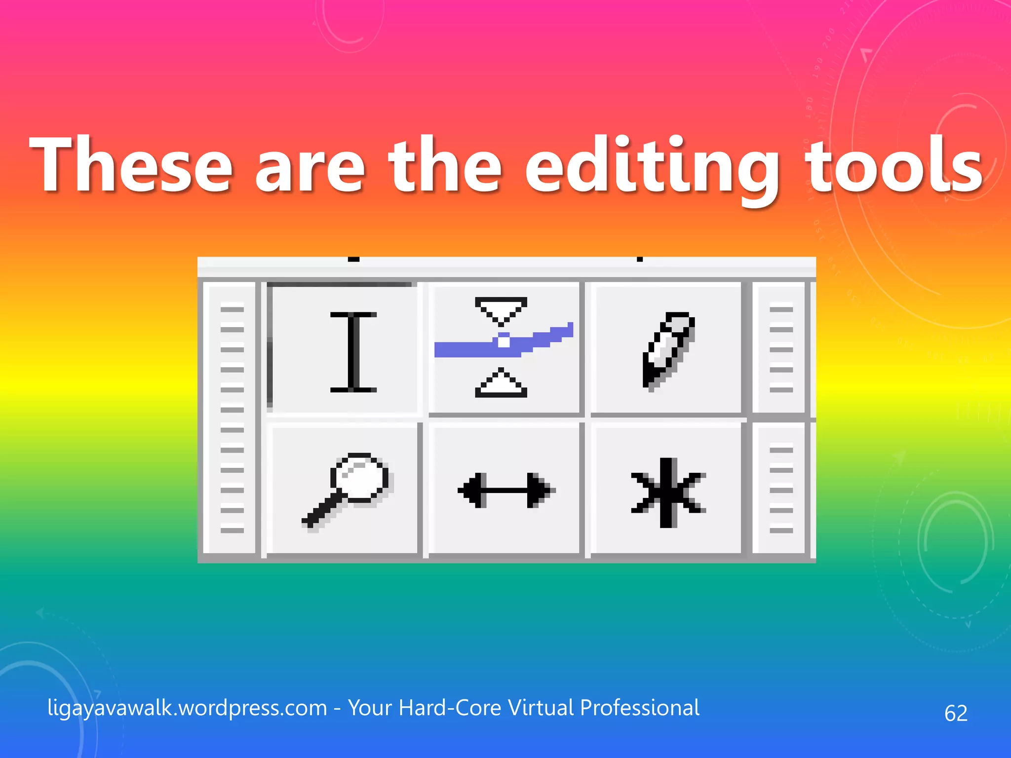ligayavawalk.wordpress.com - Your Hard-Core Virtual Professional 62
These are the editing tools
 