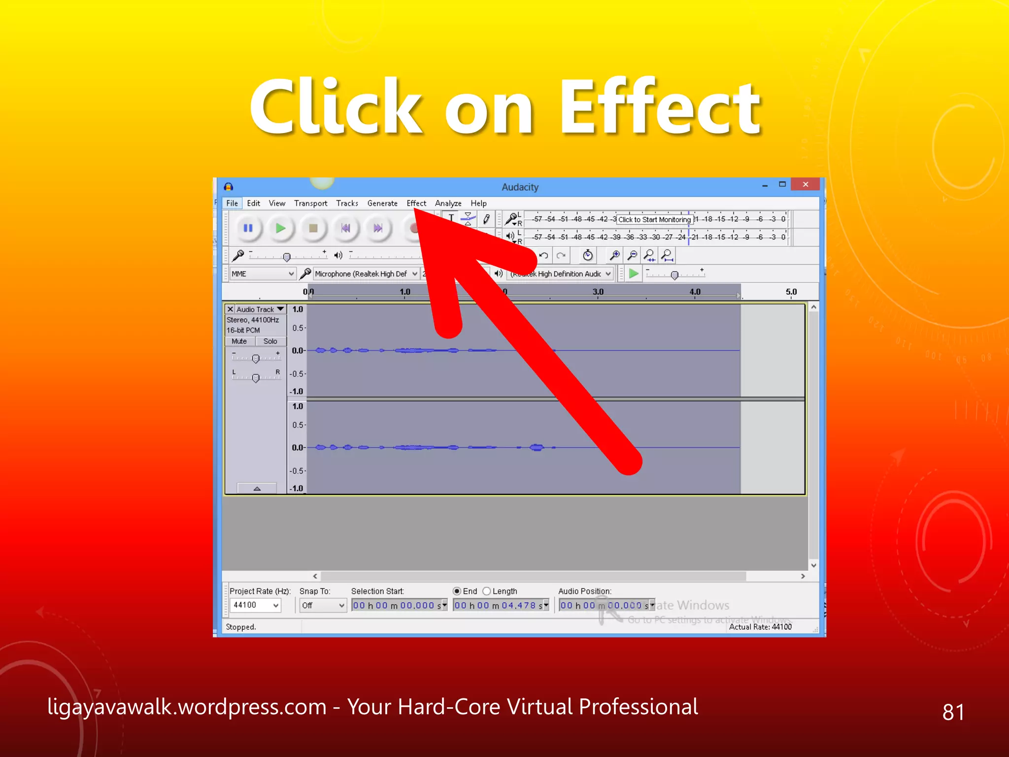 ligayavawalk.wordpress.com - Your Hard-Core Virtual Professional 81
Click on Effect
 