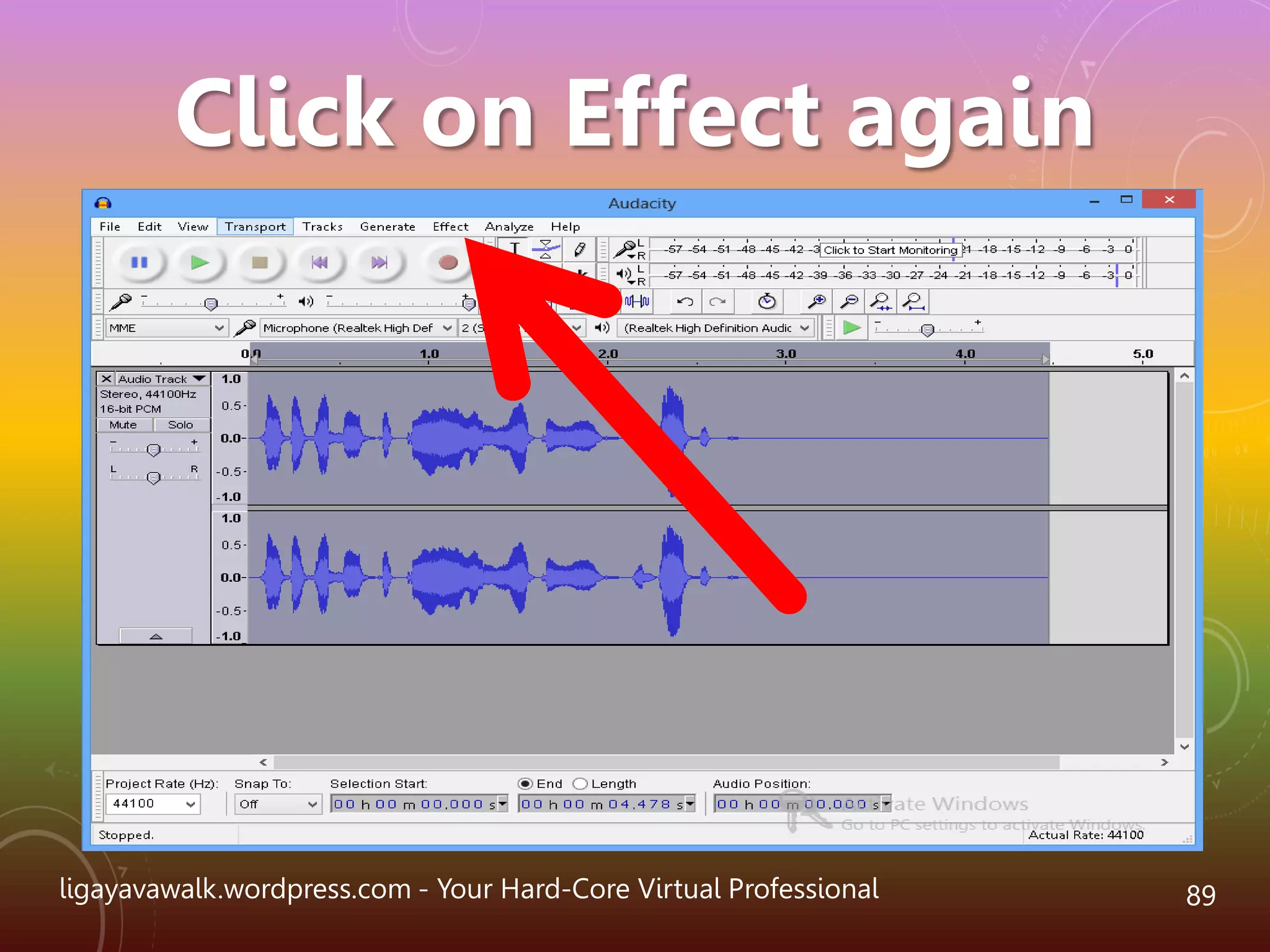 ligayavawalk.wordpress.com - Your Hard-Core Virtual Professional 89
Click on Effect again
 