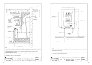  
 
 
 
 
COM FUSÍVEIS 
SOB CARGA 
Neutro 
 
 
 
 
 
 
 
 
 
CHAVE SECC. 
NH 400 A 
 
 
 
 
 
 
 
 
 
 
 
 
 
 
 
 
CAIXA SECCIONADORA OU DE DISTRIBUIÇÃO 
 
 
TIPO T  INSTALADA NO PAVIMENTO IMEDIATAMENTE 
INFERIOR AO DA VIA PÚBLICA - ENTRADA SUBTERRÂNEA 
33 
Desenho: 
Sequência: 
 
 
 
LIG BT 2014 3/4 
 
 
 
 
 
 
 
 
 
 
 
 
 
 
 
 
 
 
 
 
 
 
 
 
 
 
CAIXA SECCIONADORA OU DE DISTRIBUIÇÃO 
TIPO  T  INSTALADA AO NÍVEL DA VIA PÚBLICA 
 
LIG BT 2014 4/4 
ENTRADA AÉREA 
33 
Desenho: 
Sequência: 
278 279 
 