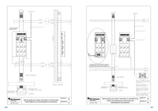  
** A medida de 1800 somente 
se aplica quando instalado 
disjuntor geral de 400 A. 
M1 M2 M3 M4 M5 M6 M7 M8 M9 
 
 
 
 
 
      
   
 
   
 
50 
 
78 
Desenho: 
Sequência: 
INSTALAÇÃO DA CAIXA TIPO MEC IX ACOPLADA 
DIRETAMENTE AO BARRAMENTO BLINDADO 
 
 1/4 
 
 
 
 
 
 
 
 
 
 
 
 
 
 
 
 
 
 
78 
Desenho: 
Sequência: 
M1 M2 M3 M4 M5 M6 M7 M8 M9 
M1 M2 M3 M4 M5 M6 M7 M8 M9 
 
 
 
* A medida entre 300 e 400 somente pode ser 
utilizada quando o barramento e/ou disjuntor 
estiverem posicionados na parte inferior da caixa. 
INSTALAÇÃO DA CAIXA TIPO MEC IX ATRAVÉS DA 
CAIXA DE DERIVAÇÃO ACOPLADA AO 
 
 BARRAMENTO BLINDADO 
2/4 
406 407 
 
