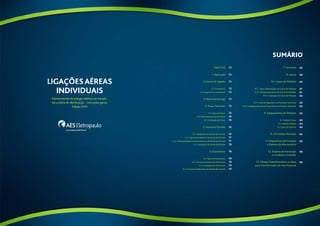 Objetivo 
1. Aplicação 
2. Ramal de Ligação 
2.1. Condutores 
2.2. Fixação dos Condutores 
3. Ponto de Entrega 
4. Poste Particular 
4.1. Tipos de Postes 
4.2. Dimensionamento do Poste 
4.3. Instalação do Poste 
5. Ramal de Entrada 
5.1. Condutores do Ramal de Entrada 
5.1.1. Tipos de Condutores do Ramal de Entrada 
5.1.2. Dimensionamento dos Condutores do Ramal de Entrada 
5.1.3. Instalação do Ramal de Entrada 
6. Eletrodutos 
6.1. Tipos de Eletrodutos 
6.2. Dimensionamento do Eletroduto 
6.3. Instalação do Eletroduto 
6.4. Fixação do Eletroduto do Ramal de Entrada 
SUMÁRIO 
7. Terminais 
8. Caixas 
8.1. Caixas de Medição 
8.1.1. Tipos Padronizados de Caixas de Medição 
8.1.2. Dimensionamento da Caixas de Medição 
8.1.3. Instalação da Caixa de Medição 
8.2. Caixa de Dispositivo de Proteção Individual 
8.2.1. Instalação da Caixa de Dispositivos de Proteção Individual 
9. Equipamentos de Medição 
9.1. Medição Direta 
9.2. Medição Indireta 
9.3. Fator de Potência 
10. Kit Padrão Montado 
11. Dispositivos de Proteção 
e Sistema de Aterramento 
12. Sistema de Prevenção 
e Combate a Incêndio 
13. Câmara Transformadora ou Base 
para Transformador do Tipo Pedestal 
72 
72 
73 
73 
74 
75 
75 
75 
76 
76 
76 
76 
77 
77 
78 
78 
78 
78 
79 
79 
80 
80 
80 
81 
81 
82 
83 
83 
83 
83 
84 
84 
85 
85 
86 
86 
70 71 
 
