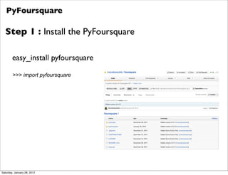 PyFoursquare: Python Library for Foursquare | PDF
