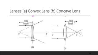 Lenses (a) Convex Lens (b) Concave Lens
54
 