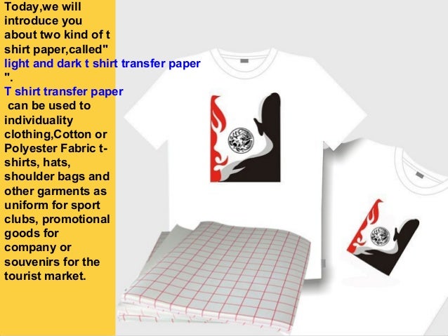 Light And Dark Color T Shirt Transfer Paper For 100% Pure Cotton Clothing