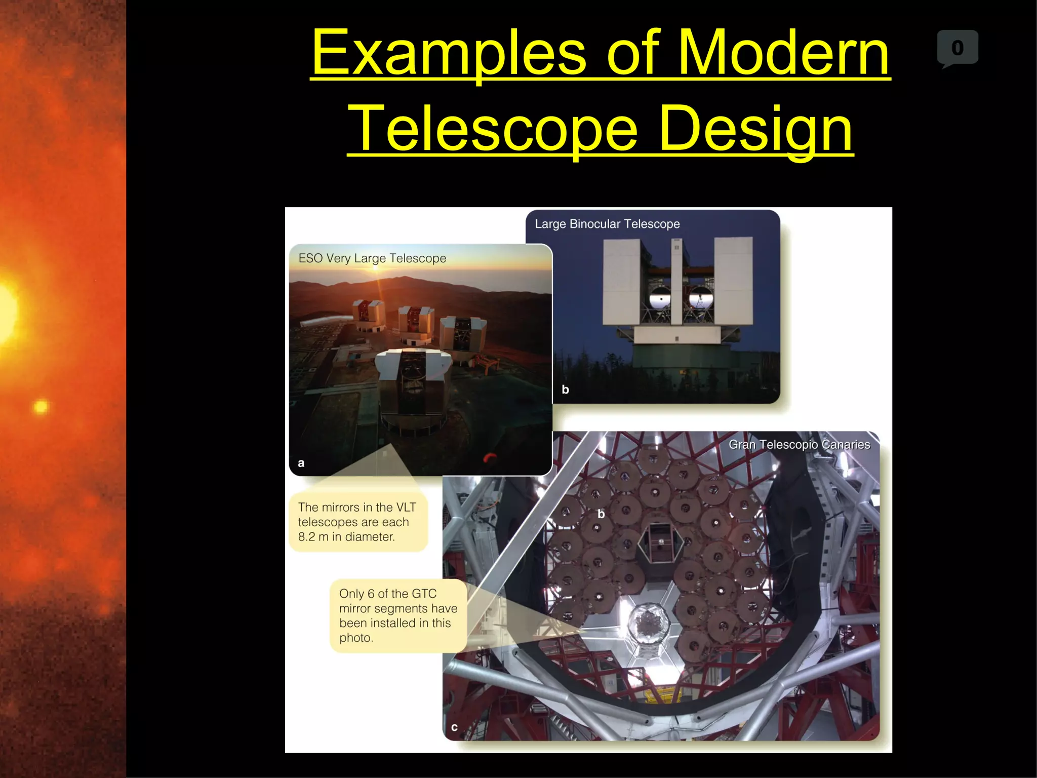 Examples of Modern   0



 Telescope Design
 