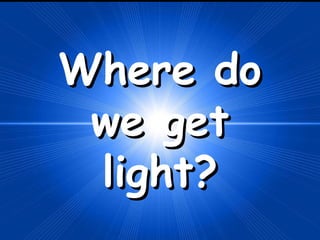 Where doWhere do
we getwe get
light?light?
 