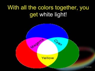 With all the colors together, you get  white light! 