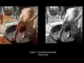 “value’ = the black-and-white 
of the color 
 