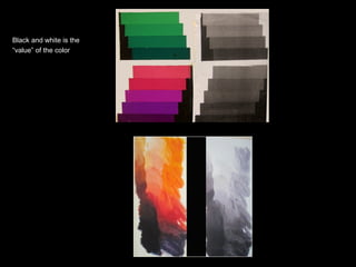 Black and white is the 
“value” of the color 
 