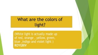 What are the colors of
light?
 
