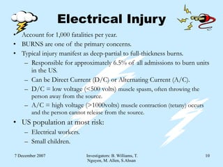 Comparison: Lightning Injury, Electrical Injury | PPS