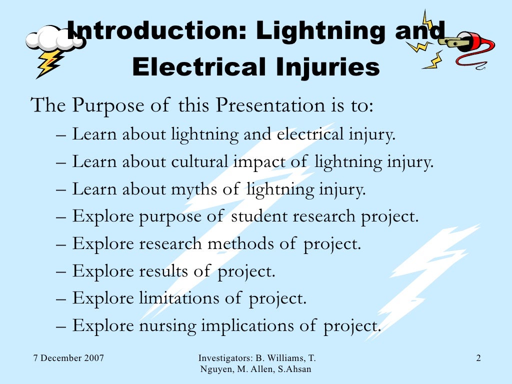 Comparison Lightning Injury, Electrical Injury