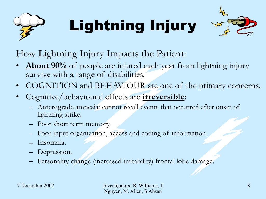 Comparison Lightning Injury, Electrical Injury