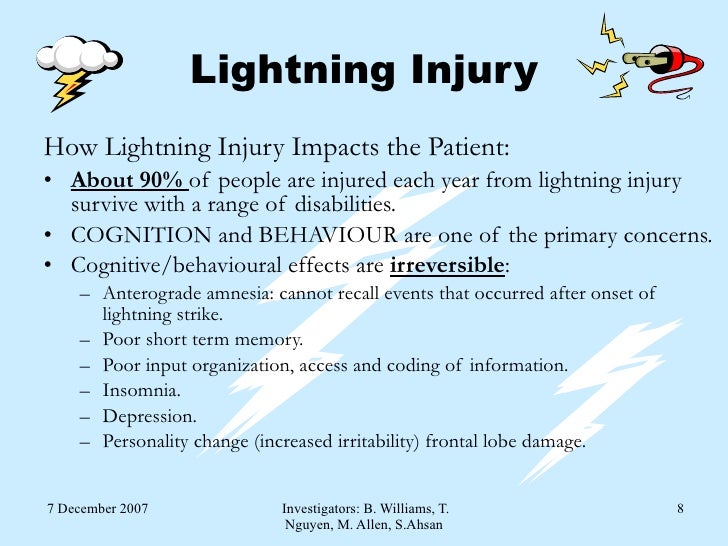 Comparison Lightning Injury, Electrical Injury