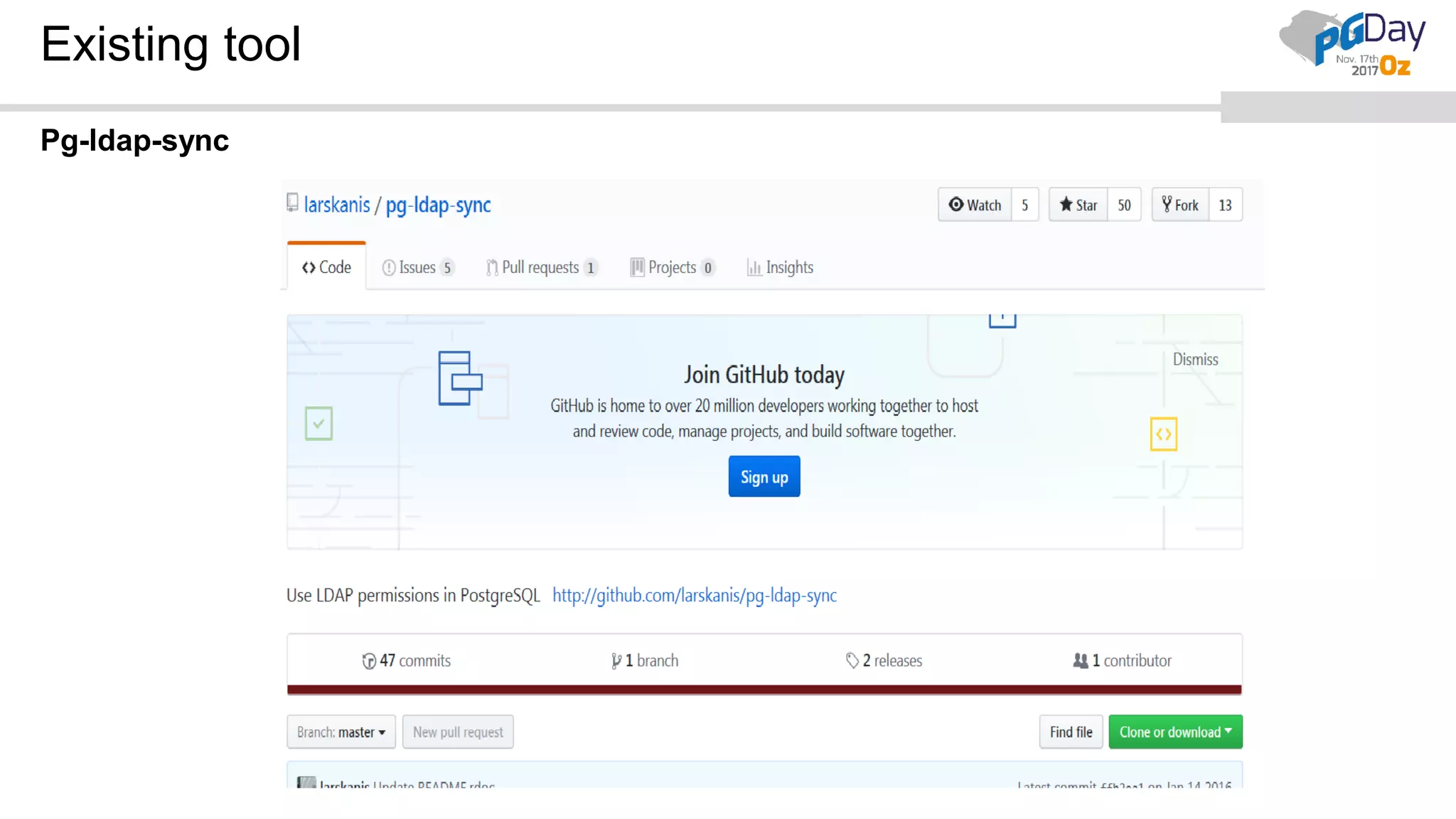 Existing tool Pg-ldap-sync 