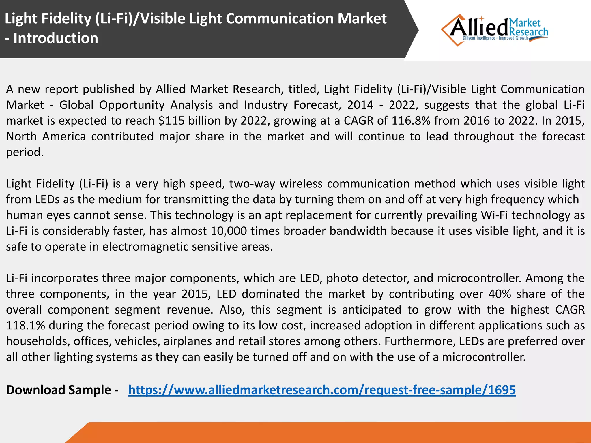 Light Fidelity (Li-Fi)/Visible Light Communication Market to Reach $115 ...