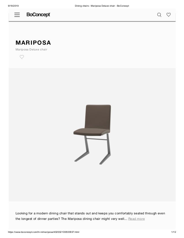 Light Grey Leather Dining Chair Mariposa Deluxe Chair Boconcept