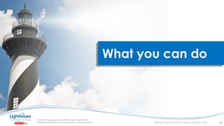 IF YOU SEE THIS, GO TO THE “INSERT” TAB, CLICK “HEADER & FOOTER”, CHECK “FOOTER” AND “SLIDE NUMBER”, AND APPLY TO ALL
What you can do
22
 