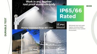Withstands dust and water
ingress, ensuring reliable
performance in any outdoor
environment.
IP65/66
Rated
IP65/66
Rated
DURABLE
TEST
 