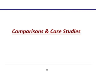 30
Comparisons & Case Studies
 