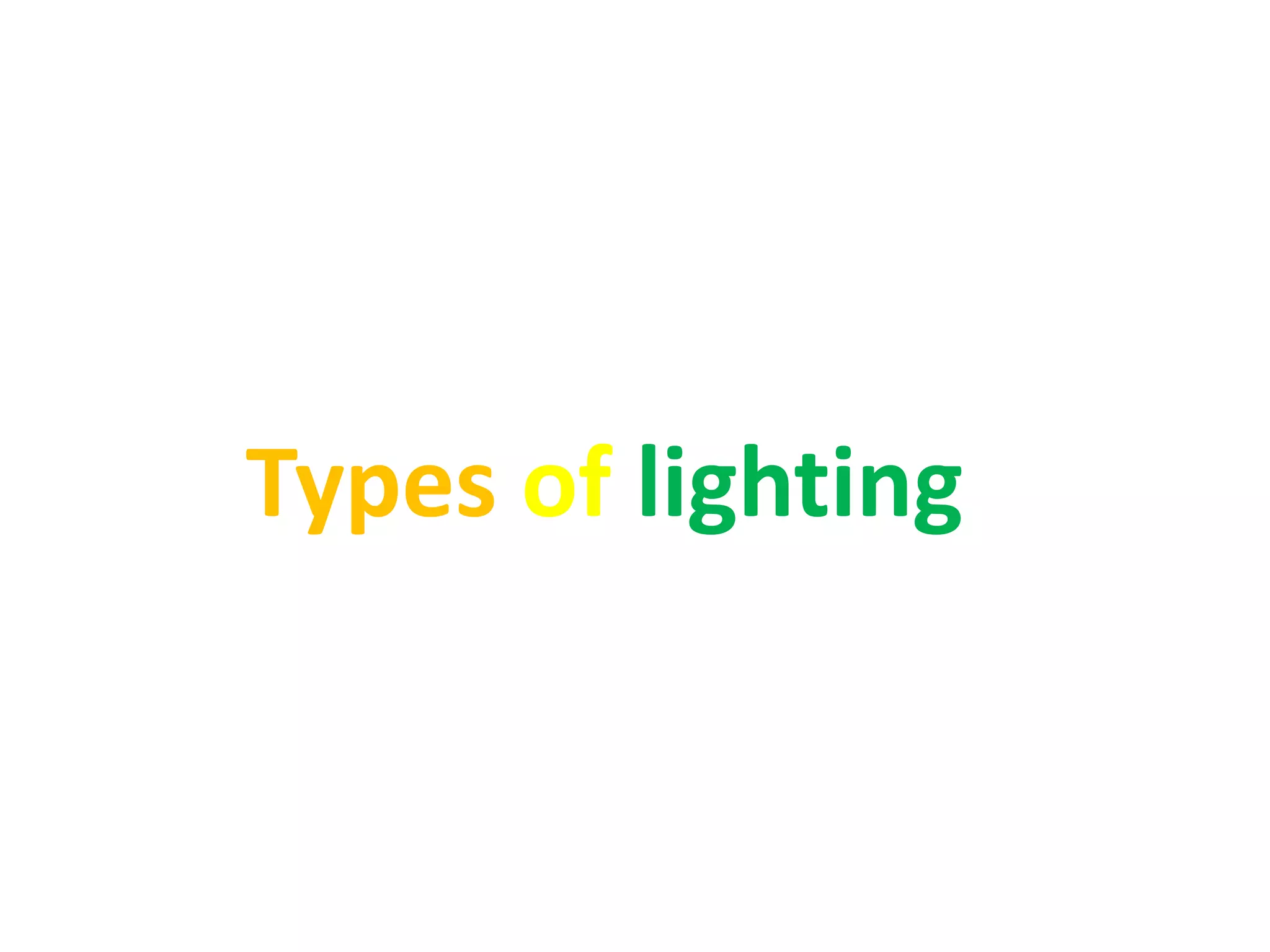 Types of lighting
 