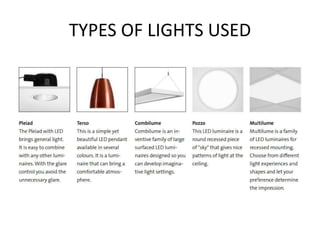 TYPES OF LIGHTS USED
 
