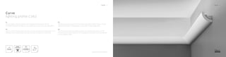 NL
Een eenvoudige cirkelvorm laat de Curve onopgemerkt aanwezig zijn. De LED-
verlichting lijkt haast te verdwijnen in zijn omgeving en zorgt zo voor een subtiel effect.
FR
Grâce à sa forme simple en quart-de-rond, Le Curve est présent en toute discrétion. Cet
éclairage à LED se fond pratiquement dans son cadre et crée ainsi un effet subtil.
EN
A simple circular form allows the Curve to be present without being intrusive. The LED
lighting almost seems to disappear into its surrounds, giving a subtle effect.
DE
Eine einfache Kreisform sorgt dafür, dass der Curve unauffällig anwesend ist. Die
LED-Beleuchtung scheint nahezu in ihrer Umgebung zu versinken und sorgt dadurch
für einen subtilen Effekt.
Curve
lighting profile C362
Curve 8 Curve 9
designed by Pierre Daems
OPTIMAL
LIGHT OUTPUT
110°
CLICK
LED ECO
 